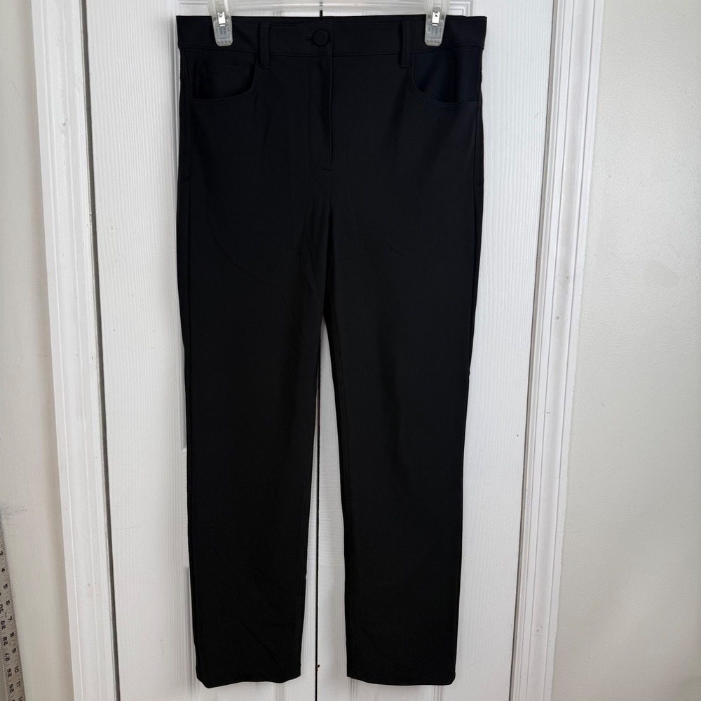 Theory Neoteric Trousers 6 Black Minimalist Quiet Luxury Workwear Slim Leg Pants